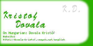 kristof dovala business card